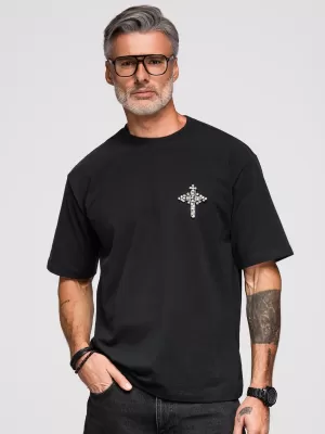 Tricou pentru bărbați OMBRE OM-TSCT-0276 NEGRU