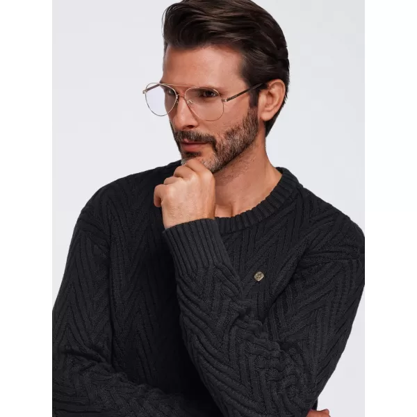  Pulover pentru bărbați OMBRE OM-SWSW-0190 NEGRU 
