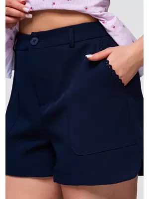 Pantaloni scurți de damă OMBRE OW-ST-E0009 ALBASTRU MARIN
