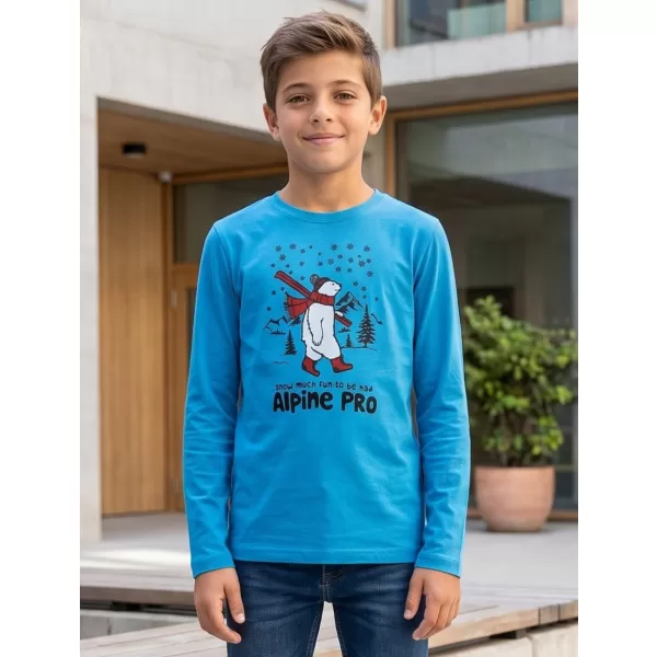  Tricou pentru copii ALPINE PRO ECCO 2 ALBASTRU ATOMIC NEON PA VARIANTA 