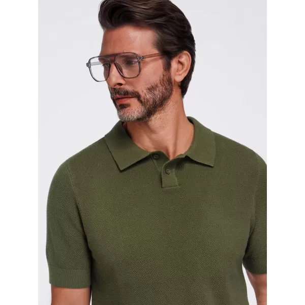  Tricou polo pentru bărbați OMBRE OM-POSS-0178 MĂSLINE 