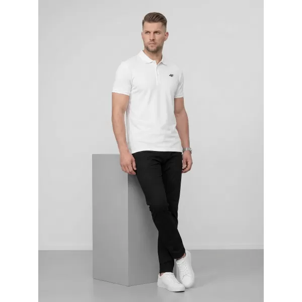  Tricou pentru bărbați cu guler 4F WMM00TPTSM0770 ALB 