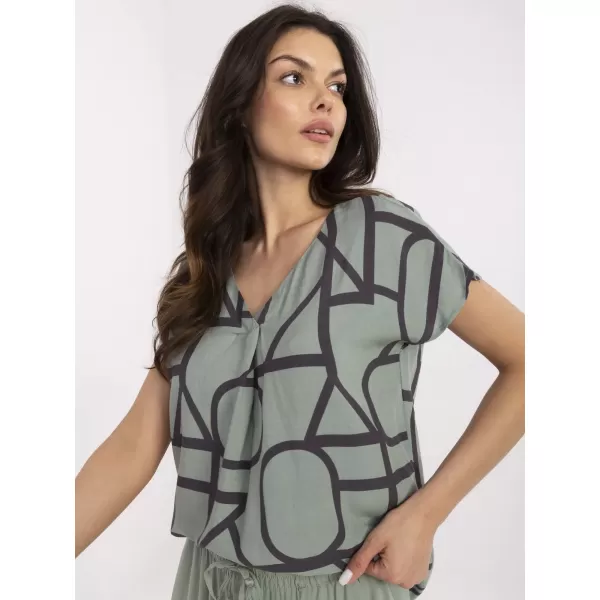  Bluza de dama SUBLEVEL D73771M11171D KAKI/NEGRU 