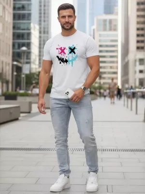 Tricou pentru bărbați DSTREET NX5100R-WH ALB