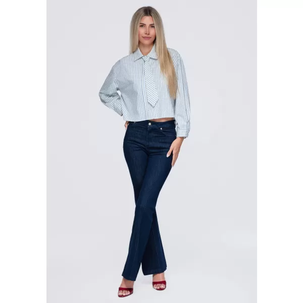  Cămașă de damă OMBRE OW-SH-E0069 ALBASTRU 