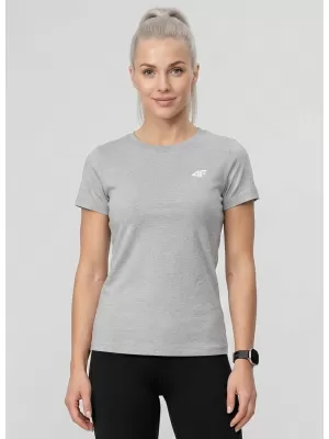 Tricou pentru femei 4F WMM00TTSHF3306 MELANGE GRI DESCHIS RECE