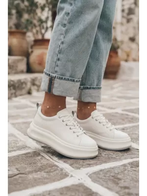 Tenisi de dama din piele GOE SS2N4021 ALB