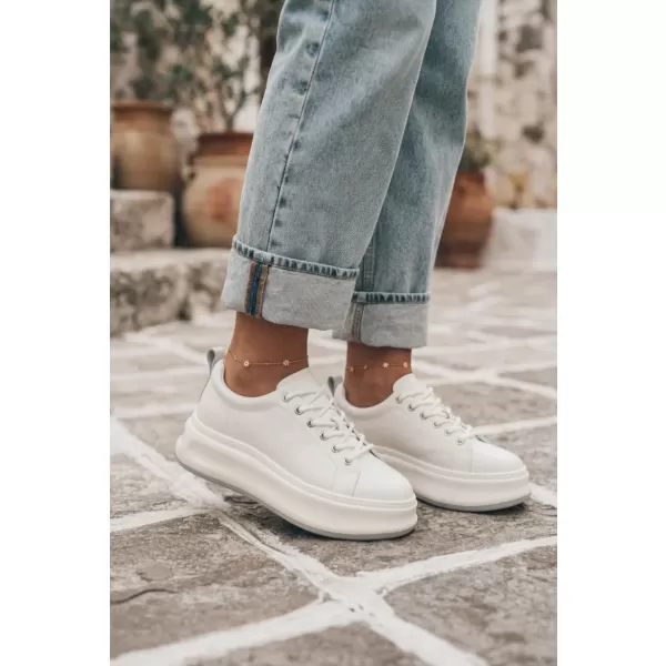  Tenisi de dama din piele GOE SS2N4021 ALB 