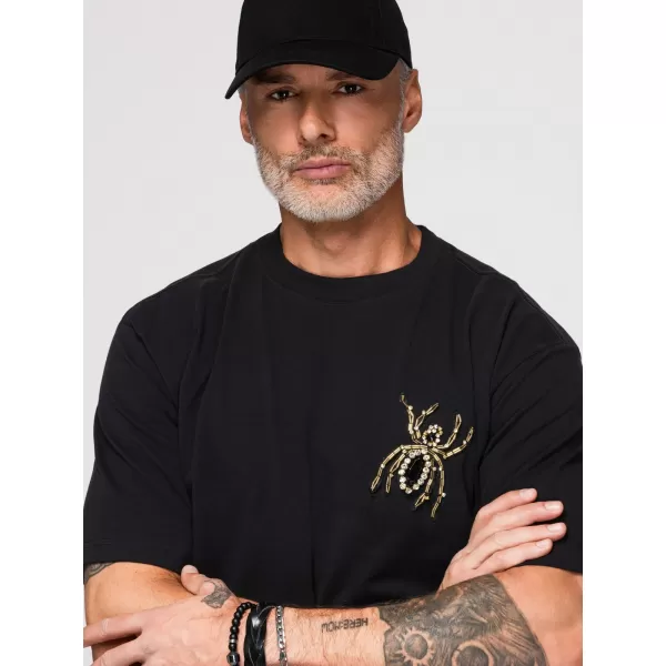  Tricou pentru bărbați OMBRE OM-TSCT-0277 NEGRU 
