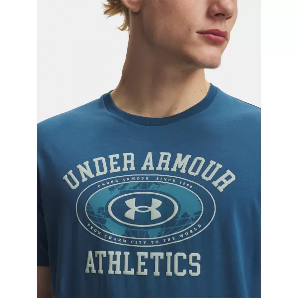  Tricou pentru bărbați UNDER ARMOUR M 60/40S ARMOR GLOBE SS 6009261-498 ALBASTRU 