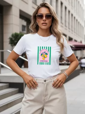 Tricou pentru femei DSTREET NX8039RY-WH ALB