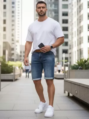 Pantaloni scurți pentru bărbați DSTREET SX2572 ALBASTRU
