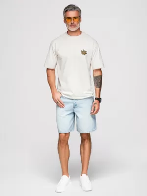 Tricou pentru bărbați OMBRE OM-TSCT-0275 APROAPE ALB