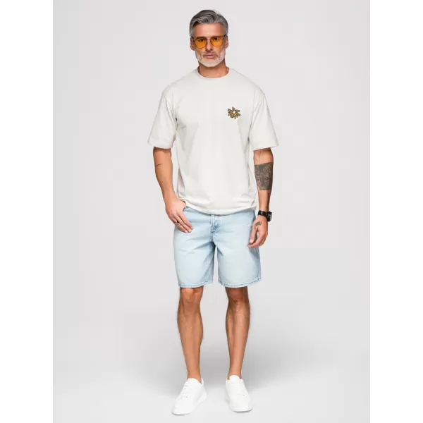  Tricou pentru bărbați OMBRE OM-TSCT-0275 APROAPE ALB 
