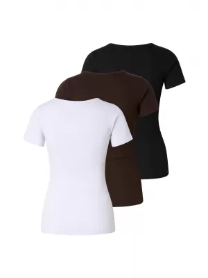 Tricou de dama URBAN CLASSICS TB8567B-23655 ALB/NEGRU/MARO CALD