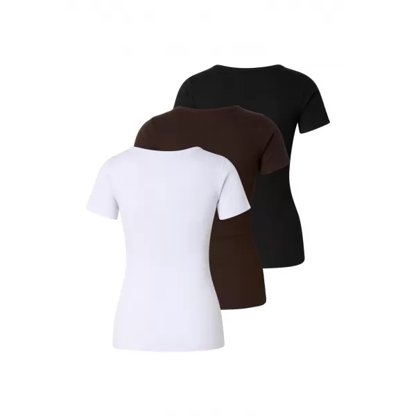  Tricou de dama URBAN CLASSICS TB8567B-23655 ALB/NEGRU/MARO CALD 