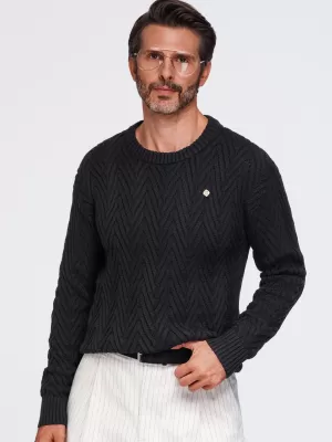Pulover pentru bărbați OMBRE OM-SWSW-0190 NEGRU