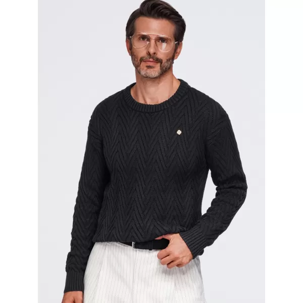  Pulover pentru bărbați OMBRE OM-SWSW-0190 NEGRU 
