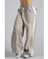 Pantaloni de trening largi cu imprimeu leopard NEBBIA PRIMAL 865 LEOPARD CREM