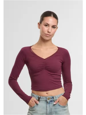 Tricou de dama URBAN CLASSICS TB7729-01151 CIREAȘĂ