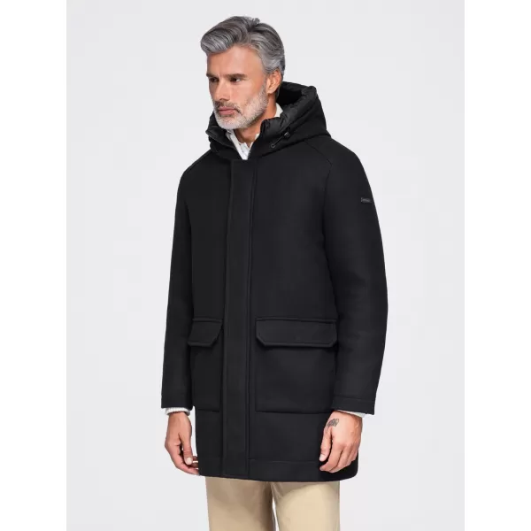  Parka pentru bărbați OMBRE OM-COWC-0161 NEGRU 