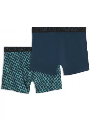 Boxeri pentru bărbați PUMA MEN GRAPHICAL PRINT BOXERS 2P 94780403 COMBO VERDE