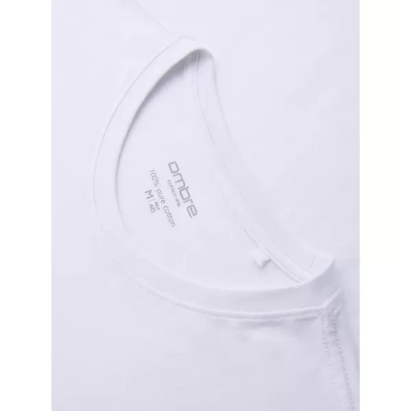  Tricou pentru bărbați OMBRE OM-LSBL-0142 ALB 
