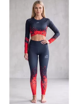 Jambiere premium pentru femei (marimi noi) ALTISPORT VOJ/ALW109LEG05 ROȘU-NEGRU
