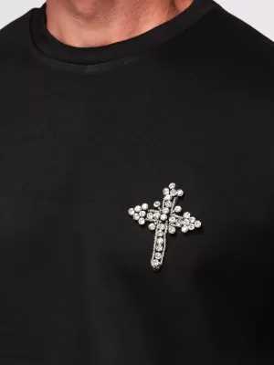Hanorac pentru bărbați OMBRE OM-SSNZ-0271 NEGRU