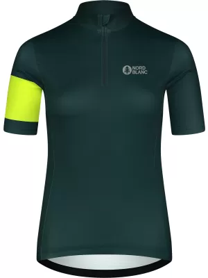 Tricou de ciclism pentru femei NORDBLANC ENTHUSIAST NBSLF8084 VERDE ÎNCHIS