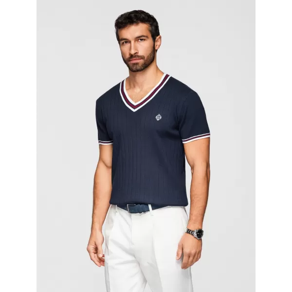  Tricou pentru bărbați OMBRE OM-TSCT-0266 ALBASTRU MARIN 