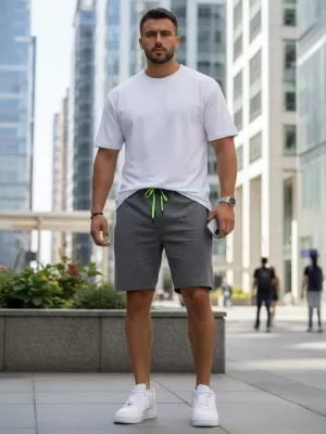 Pantaloni scurți pentru bărbați DSTREET SX2263 GRI ÎNCHIS