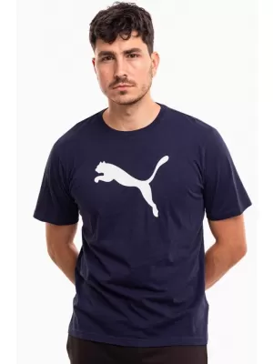Tricou pentru bărbați PUMA TEAMRISE LOGO JERSEY COTTON 658705-06 PUMA NAVY/PUMA ALB