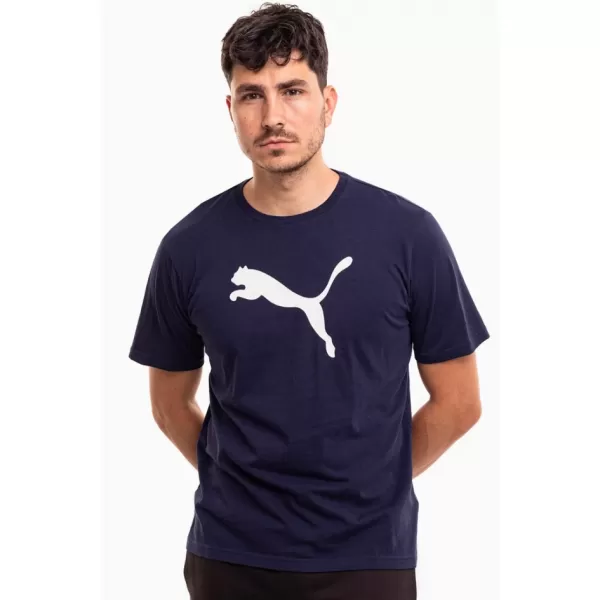  Tricou pentru bărbați PUMA TEAMRISE LOGO JERSEY COTTON 658705-06 PUMA NAVY/PUMA ALB 
