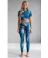 Jambiere lungi premium pentru femei (dimensiuni noi) ALTISPORT VOJ/ALW001LEG05 BENZINĂ/ROZ DESCHIS