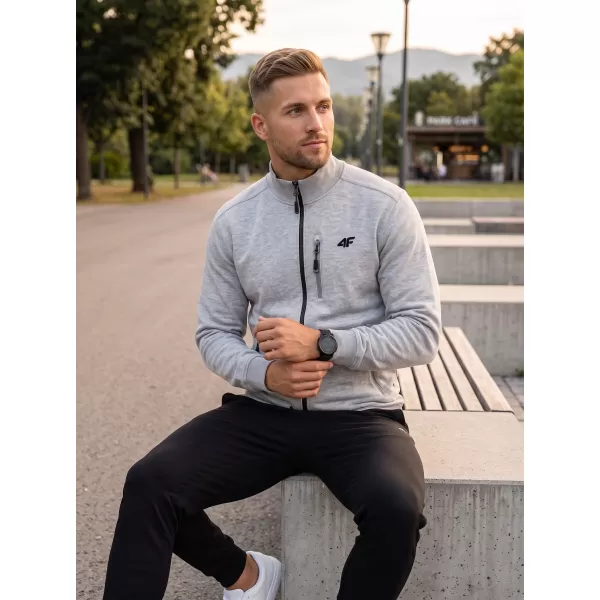  Hanorac pentru bărbați 4F WMM00TSWSM2547 MELANGE GRI DESCHIS RECE 