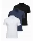 Tricou pentru bărbați cu guler OMBRE OM-POBS-0171 NEGRU/BLEUMARIN/ALB