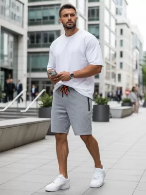 Pantaloni scurți pentru bărbați DSTREET SX2264 GRI DESCHIS