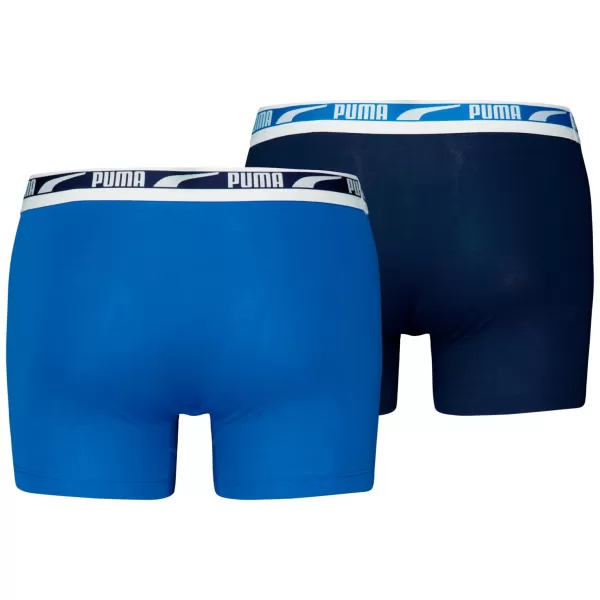  Boxeri pentru bărbați PUMA MEN EVERYDAY MULTI LOGO BOXER 2P 93832504 COMBINAȚIE ALBASTRĂ 