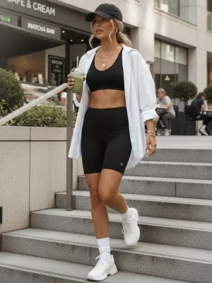 Pantaloni scurți de damă DSTREET SY0583 NEGRU