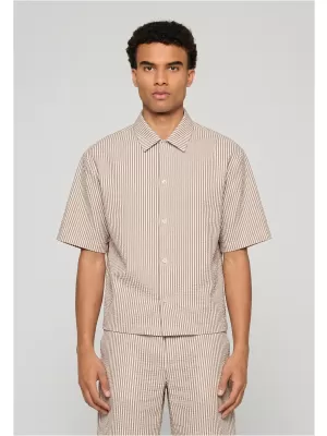 Cămașă pentru bărbați URBAN CLASSICS TB8417-22409 MOCCA MARO/ALB