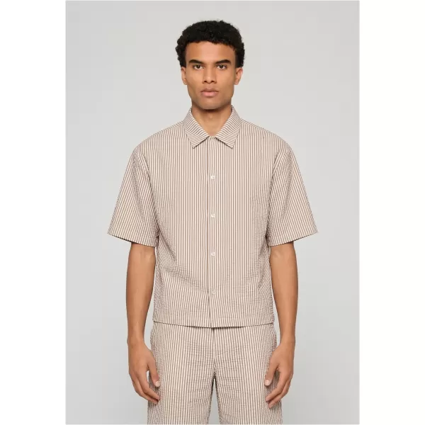  Cămașă pentru bărbați URBAN CLASSICS TB8417-22409 MOCCA MARO/ALB 