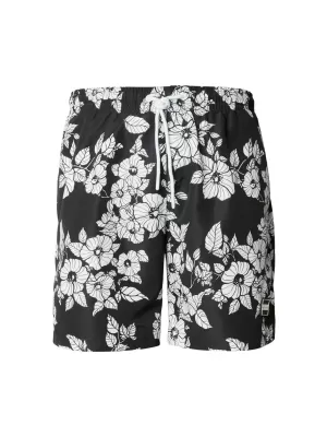 Pantaloni scurți de înot pentru bărbați URBAN CLASSICS TB2679 FLORI NEGRE