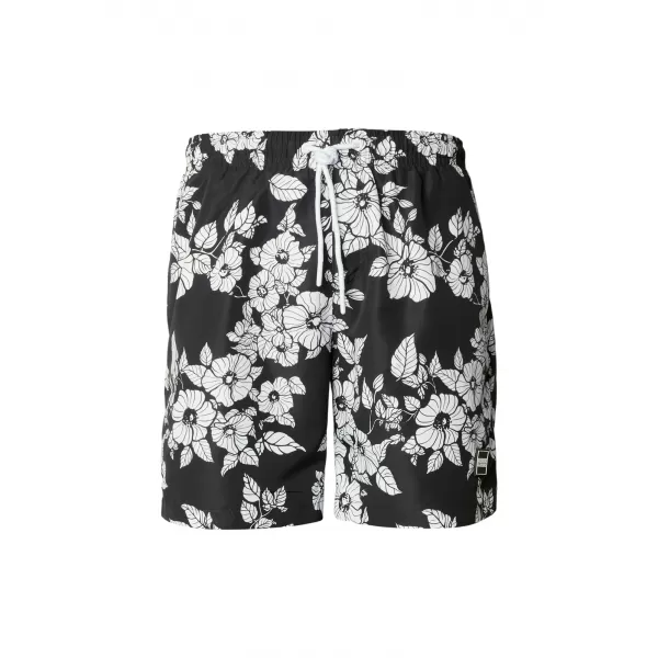  Pantaloni scurți de înot pentru bărbați URBAN CLASSICS TB2679 FLORI NEGRE 