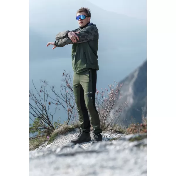  Pantaloni multisport impermeabili pentru bărbați NORDBLANC RIDGEWALK NBSPM8325 VERDE ÎNCHIS 