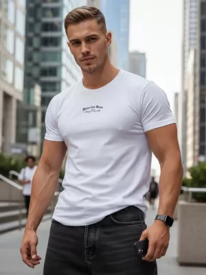 Tricou pentru bărbați DSTREET RX5434 ALB