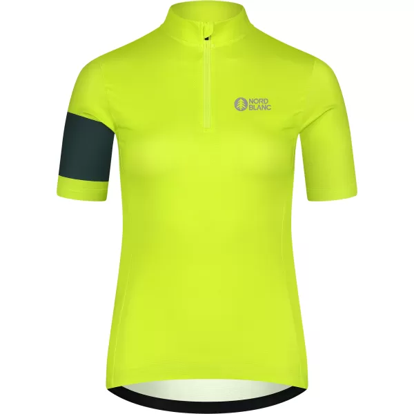  Tricou de ciclism pentru femei NORDBLANC ENTHUSIAST NBSLF8084 VERDE STRĂLUCITOR 