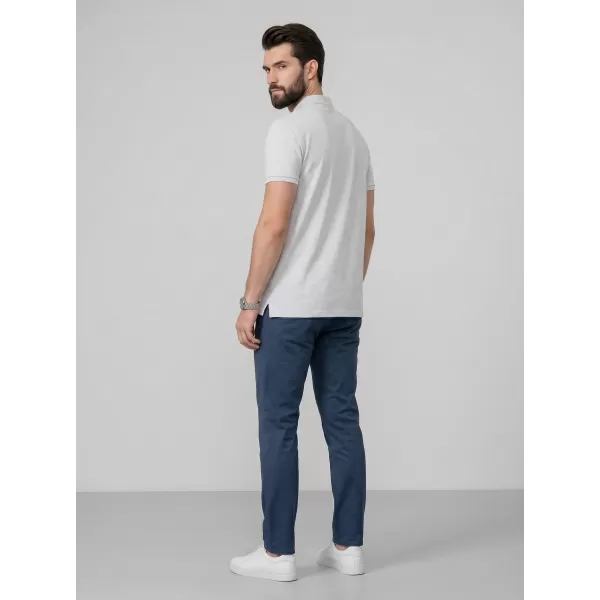  Tricou pentru bărbați cu guler 4F WMM00TPTSM0771 MELANGE GRI DESCHIS RECE 