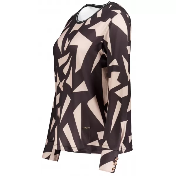  Tricou de damă ALTISPORT ILENA NEGRU/BEJ 