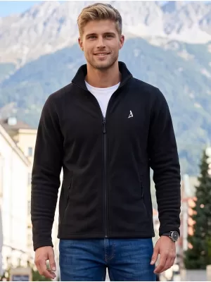 Hanorac pentru bărbați din fleece ALTISPORT ALM002852 NEGRU ȘI ARGINTIU
